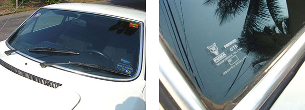 Limpadores de para-brisa no sentindo contrario era uma caracteristica dos Pumas / Os vidros trazem o simbolo da Puma e o modelo do carro